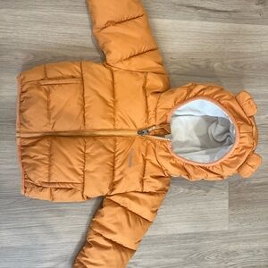 Columbia Orange Hooded Puffer Jacket
